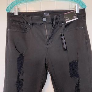 a.n.a Skinny Black Distressed Jeans NWT
